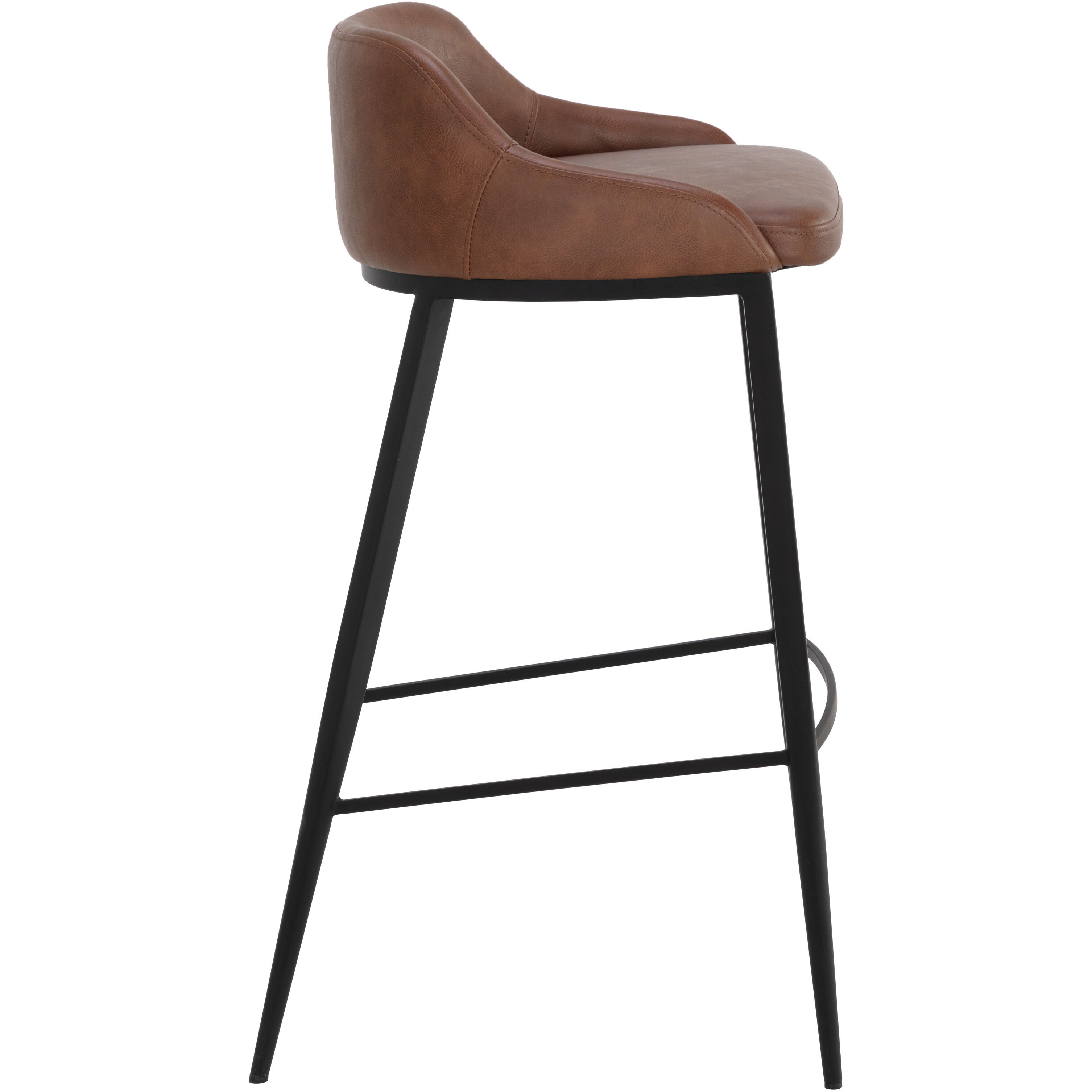 Astra 34.75 inch Black / Cinnamon Brown Barstool